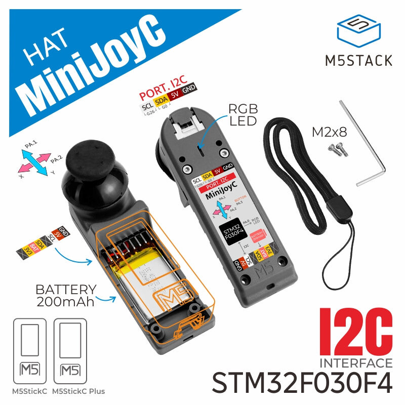 M5Stack Mini JoyC HAT (STM32F030) Joystick udvidelse til M5StickC