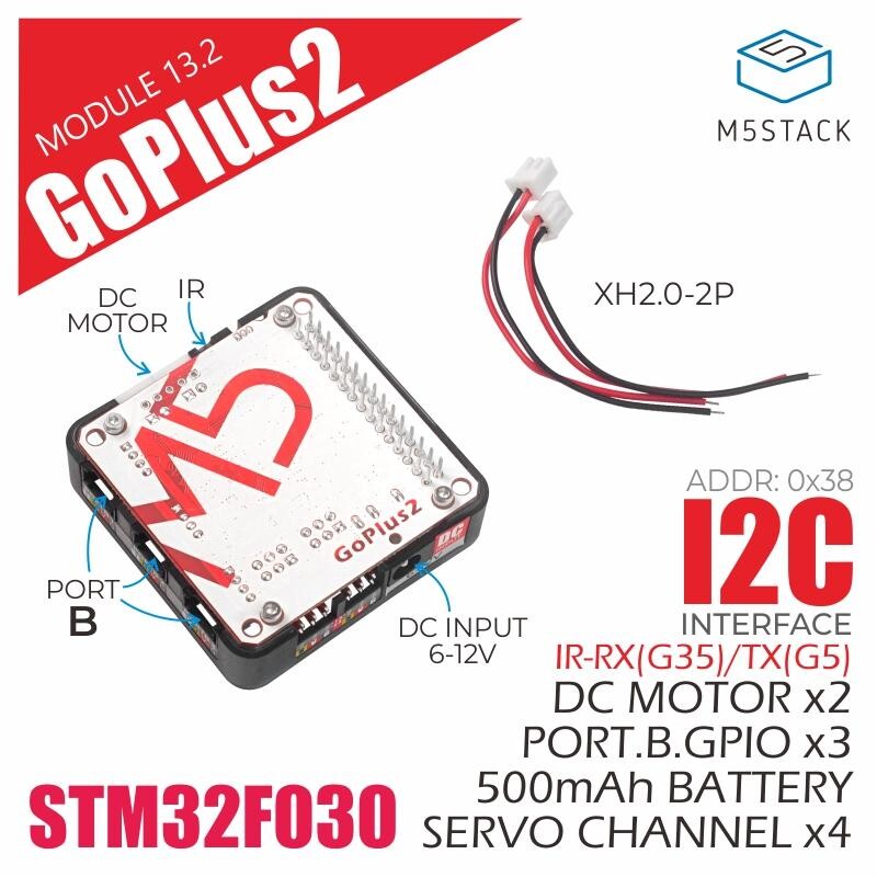 M5Stack Goplus2 DC-motor og servo driver modul (STM32F0) 500mAh batteri