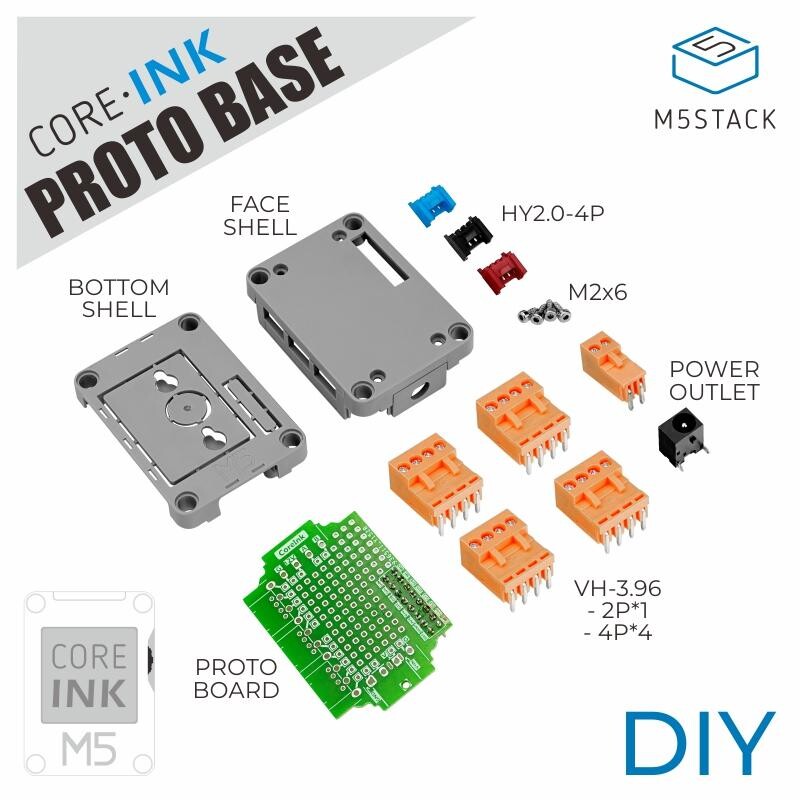 M5Stack CoreInk Proto Base DIY udvidelsessæt til CoreInk Master Control