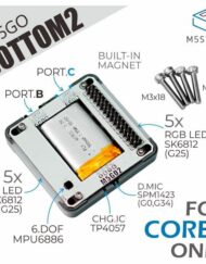 M5Stack M5GO Batteri Bundt2 kun til M5Core2 med MPU6886 Mikrofon 500mAh LiPo