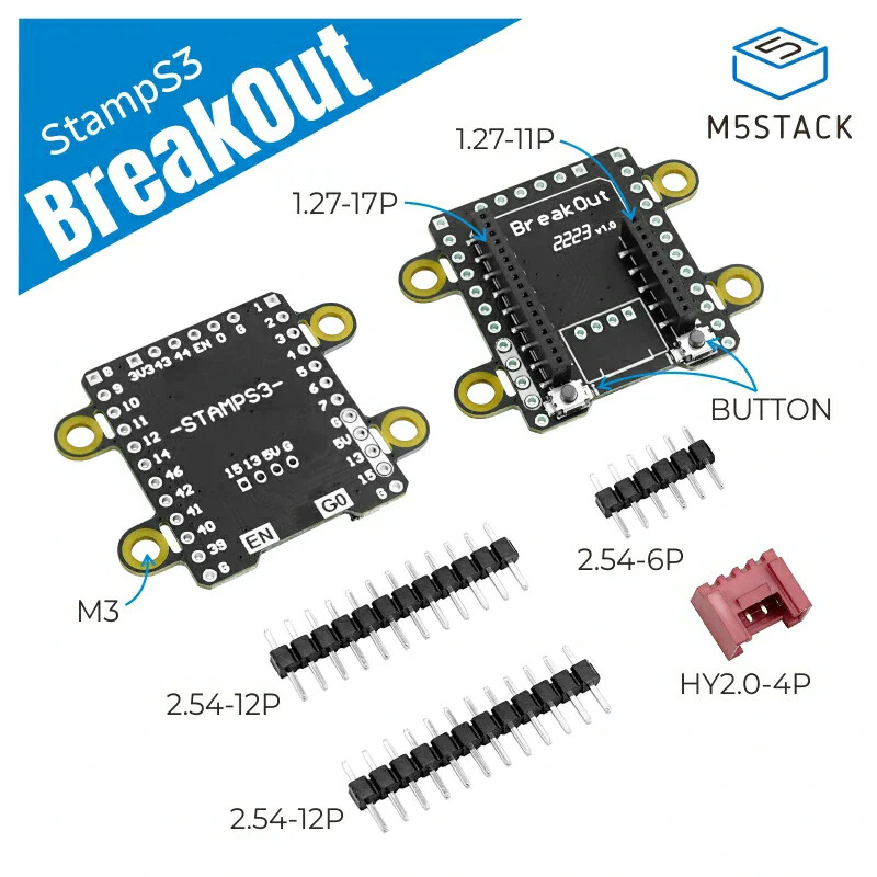 M5Stack M5StampS3 Breakout Expansion Board til M5StampS3 (1,27 mm til 2,54 mm pitch)