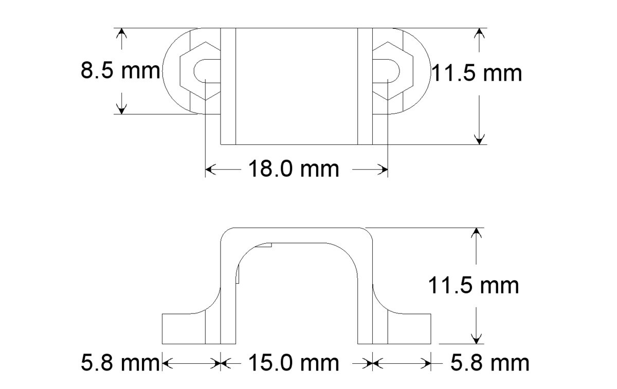 Pololu Micro Metal Gearmotor Bracket Pair Hvid Plast 1086