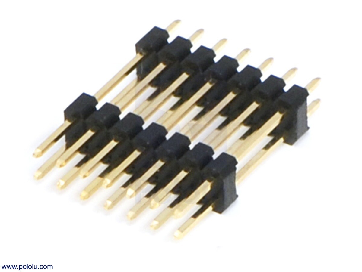 Pololu 0,100" (2,54 mm) Forstærget hanheader: 2x7-stifts, 22,85 mm 1115