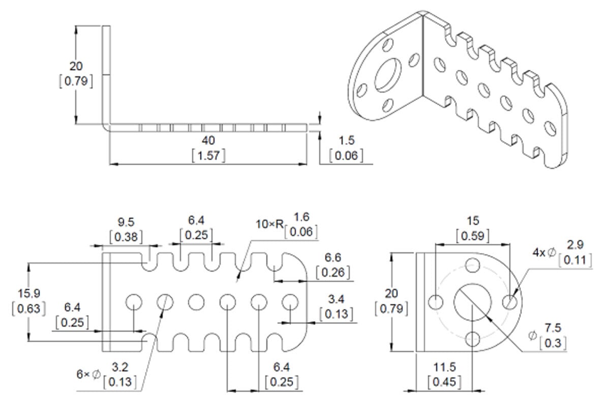 Pololu 20D mm Metal Gearmotor Aluminium Beslag Par 1138