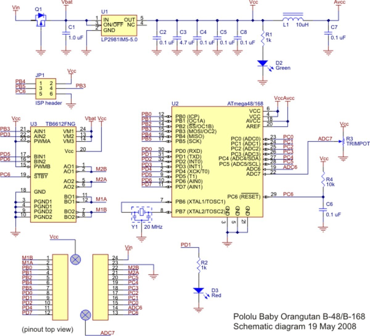 Pololu Baby Orangutan B-328 Robot Controller 1220