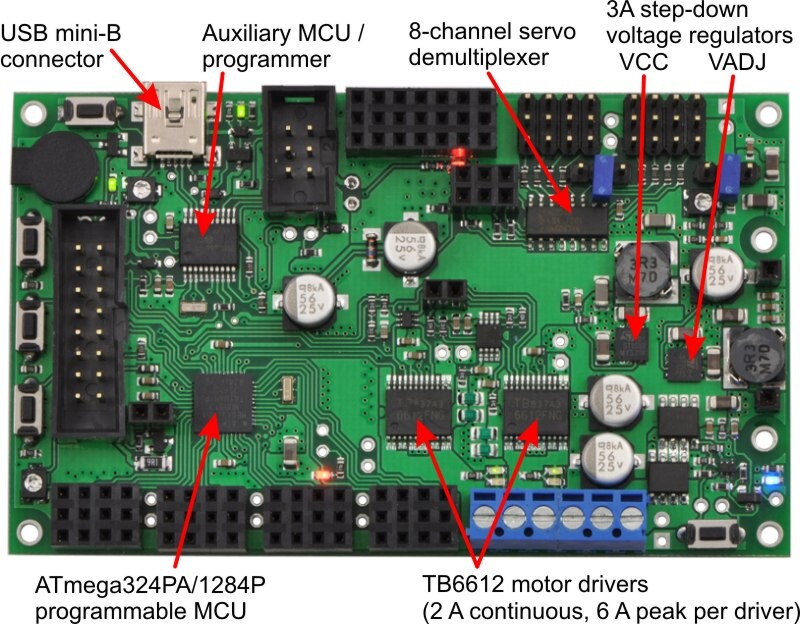 Pololu Orangutan SVP-324 Robot Controller (monteret) 1325