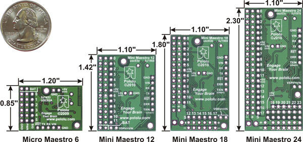 Pololu Mini Maestro 24-Kanal USB Servokontrol (Delmængde) 1357