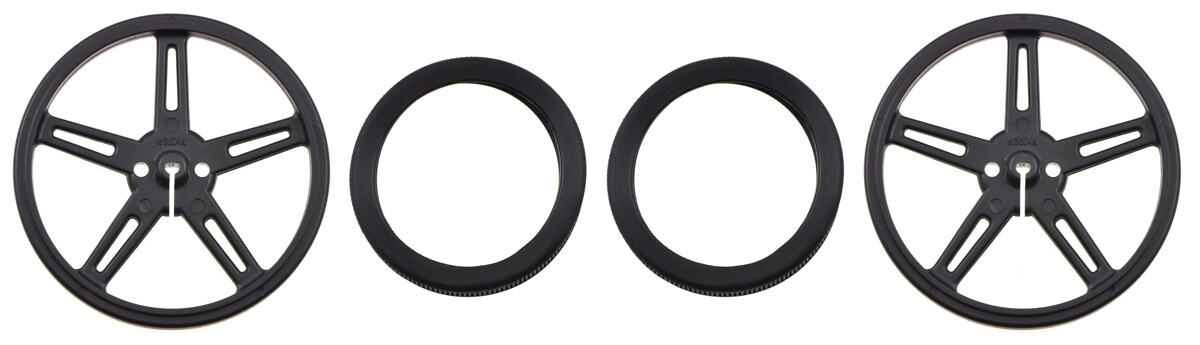 Pololu Plastikhjul 70x8mm Par Sort til Micro Metal Gearmotorer 1425
