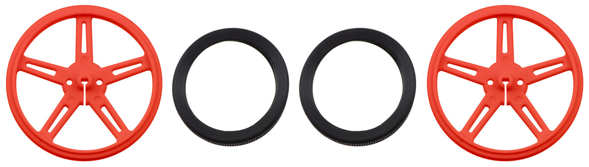 Pololu Plastikhjul 70x8mm Par Rød til Micro Metal Gearmotorer 1426