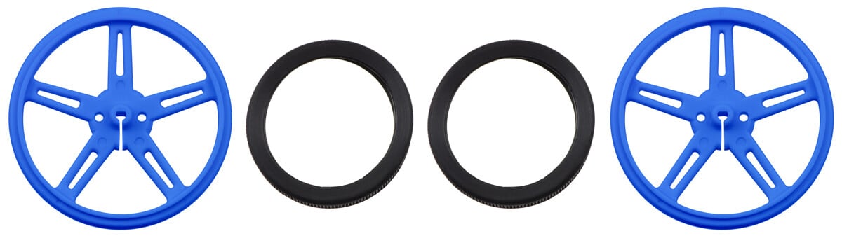 Pololu Plastikhjul 70x8mm Par Blåt til Micro Metal Gearmotorer 1428