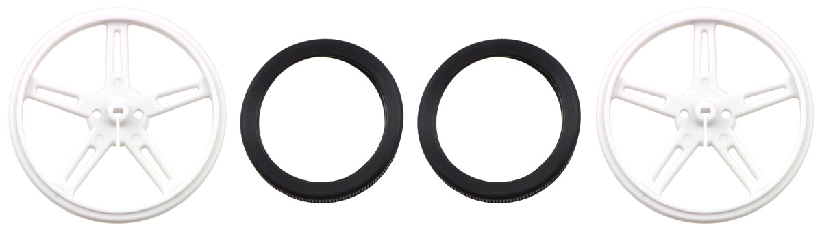 Pololu Plastikhjul 70x8mm Par Hvidt til Micro Metal Gearmotorer 1429