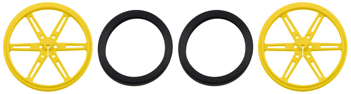 Pololu hjul 80x10mm Par Gul til Micro Metal Gearmotorer 1432