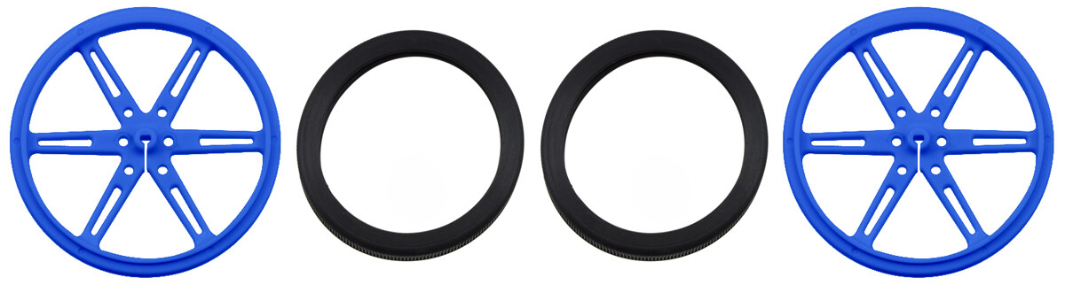 Pololu hjul 80x10mm Par Blåt til Micro Metal Gearmotorer 1433