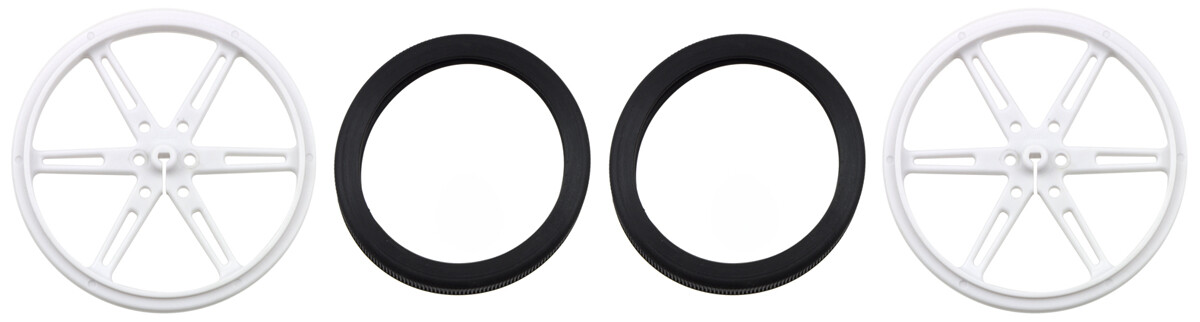 Pololu hjul 80x10mm Par Hvidt til Micro Metal Gearmotorer 1434