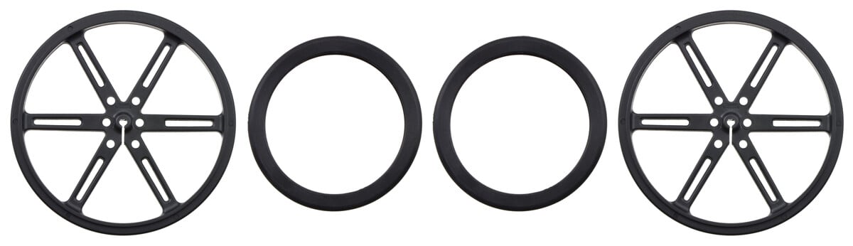 Pololu hjul 90x10mm Par Sort til Micro Metal Gearmotorer 1435
