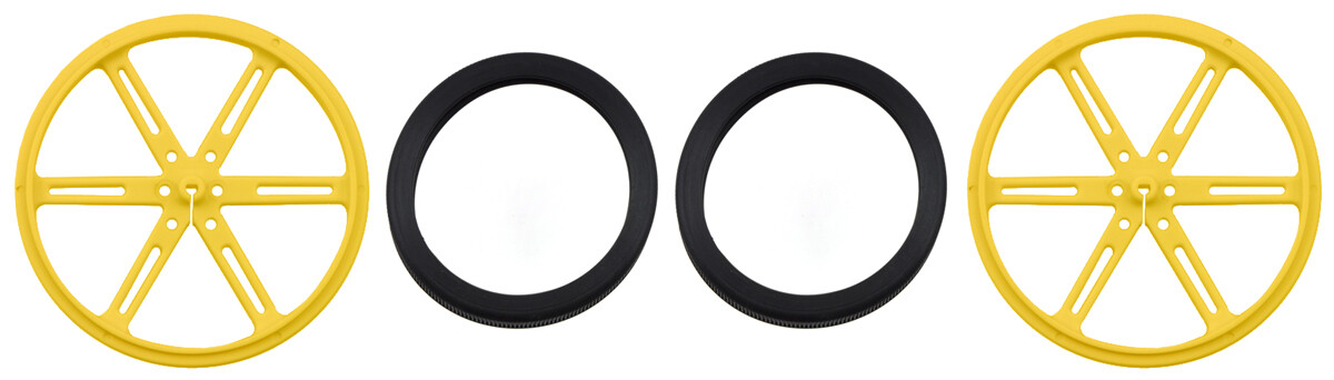 Pololu Hjul 90x10mm Par Gul til Micro Metal Gearmotorer 1437
