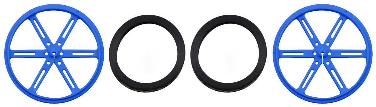 Pololu hjul 90x10mm Par Blåt til Micro Metal Gearmotorer 1438