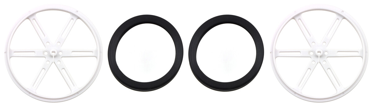 Pololu hjul 90x10mm Par Hvidt til Micro Metal Gearmotorer 1439