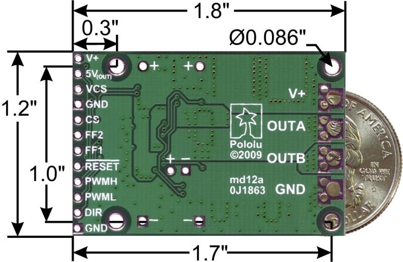 Pololu High-Power Motor Driver 18V 25A CS 1455