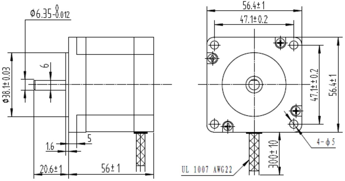 Pololu Stepmotor NEMA 23 Bi-polær 200 Trin/Omdrejning 57x56mm 2,5V 2,8A/Fase 1474