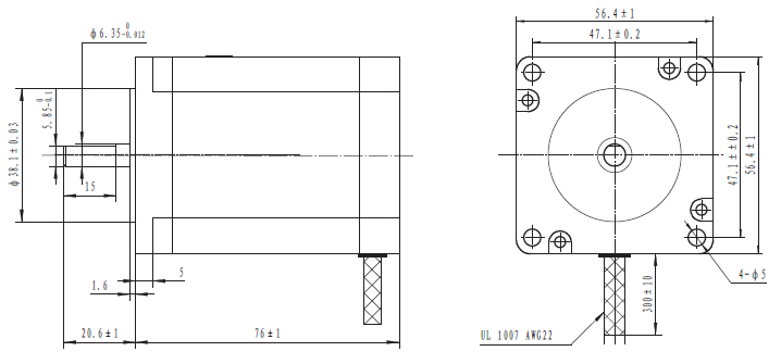 Pololu Stepmotor NEMA 23 Unipolar/Bipolar 200 Schritte pro Umdrehung 57×56 mm 4,5 V 2 A/Phase 1475