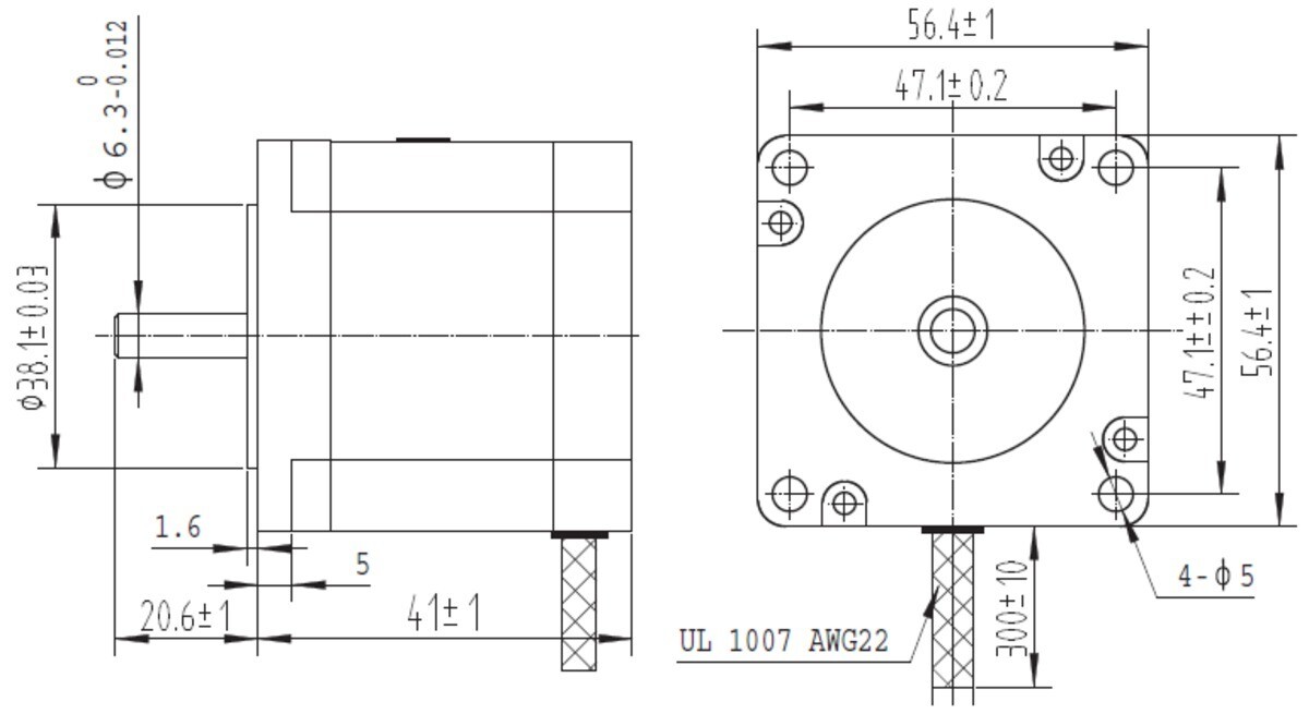 Pololu Stepmotor NEMA 23 Unipolar/Bipolar 200 Schritte pro Umdrehung 57x41 mm 5,7 V 1 A/Phase 1476