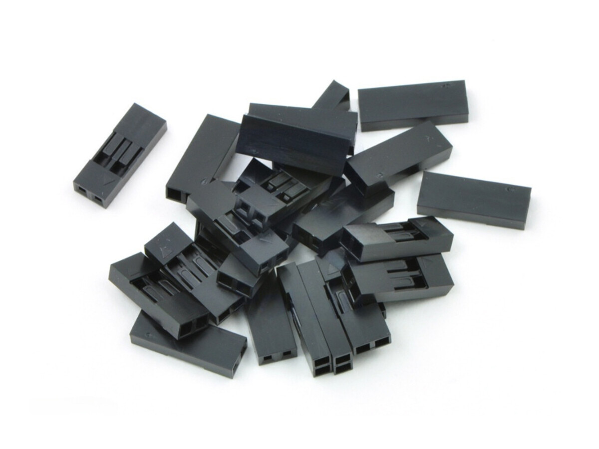 0,1" (2,54 mm) Crimp Connector Hus: 1x2-Pin 25-pak til præcrimede terminaler