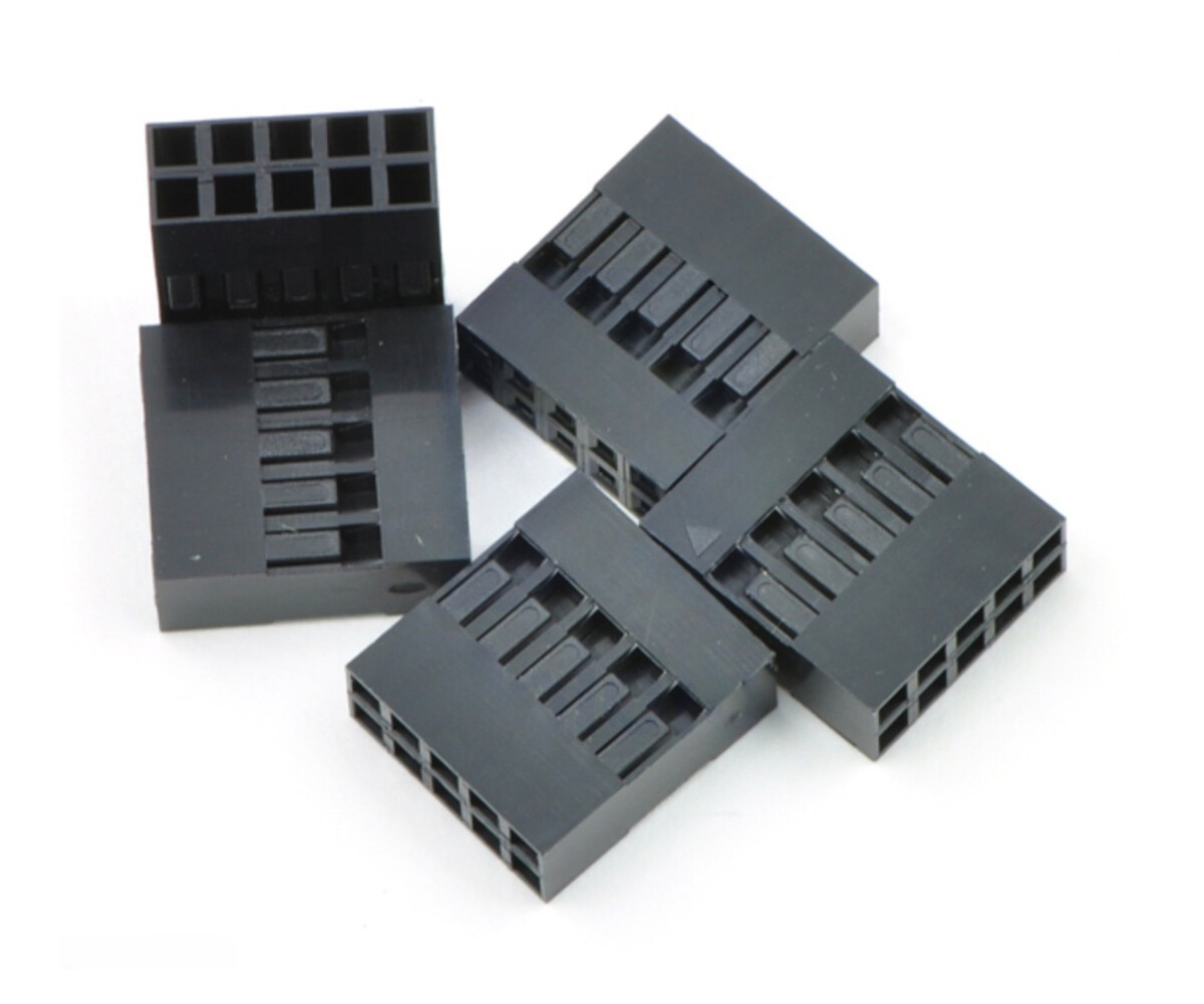 0,1" (2,54 mm) Crimp Connector Hus: 2x5-Pin 5-pak