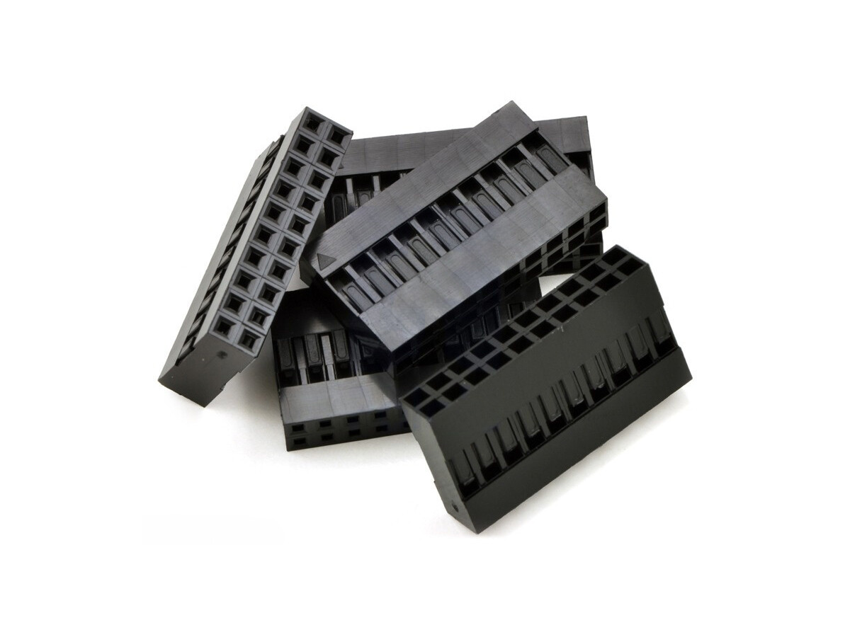 0,1" (2,54 mm) Crimp Connector Hus: 2x10-stifts 5-pak