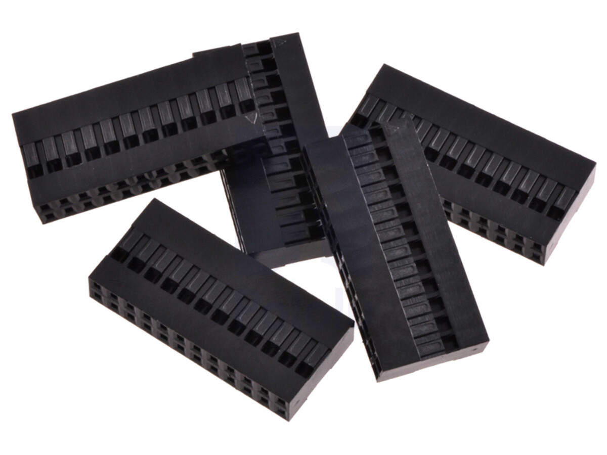 0,1" (2,54 mm) Crimp Connector Hus: 2x12-stifts 5-pak