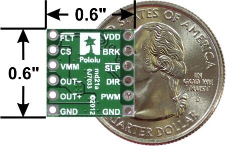 Pololu DRV8801 Single Brushed DC Motor Driver Carrier 8-36V 2136