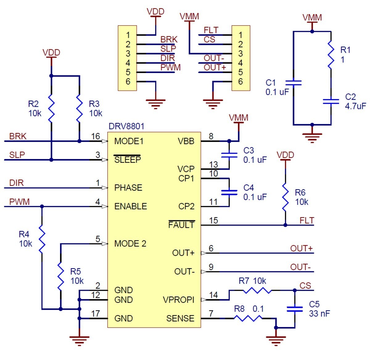 Pololu DRV8801 Single Brushed DC Motor Driver Carrier 8-36V 2136