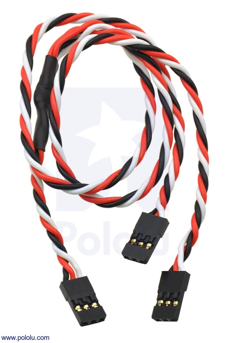 Twistet servo split kabel 3-leder, længde 300mm, hunstik - 2 x hunstik 2164