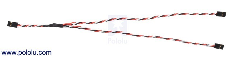 Twistet servo split kabel 3-leder, længde 300mm, hunstik - 2 x hunstik 2164