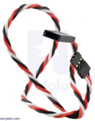 Vridet Servoeleksensionskabel 3-leder, længde 12" (300 mm), han-hun