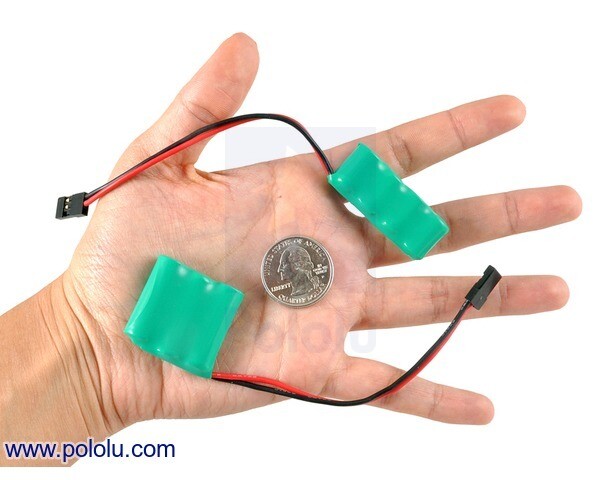 Pololu Genopladeligt NiMH Batteripakke: 6,0 V, 350 mAh, 5x1 2/3-AAA Celler, JR Connector 2243