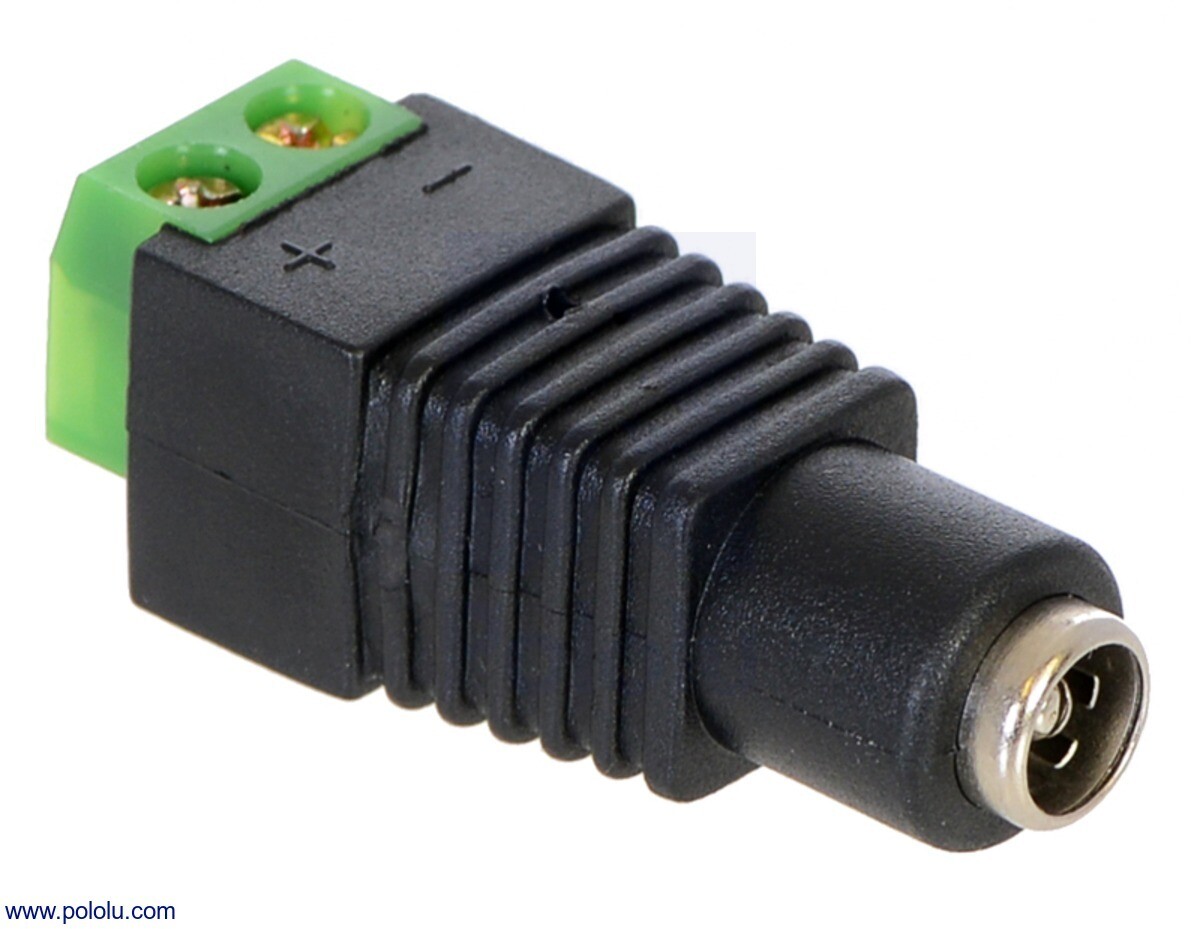 Pololu DC Barrel Connector til 2-Pins Terminal Blok Adapter