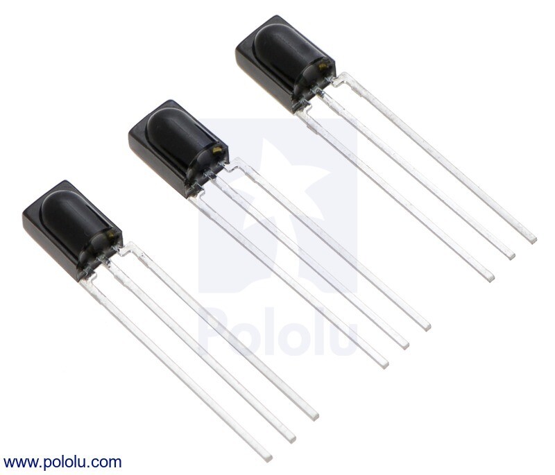Pololu Vishay TSSP58P38 IR-detektormodul, 38 kHz, Automatisk forstærkning (3-pak)