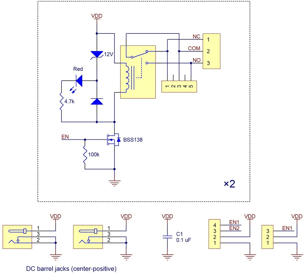 Pololu Basic 2-Kanal SPDT Relæ Carrier med 5VDC Relæer (Samlet) 2-Kanal Relæmodul 2485