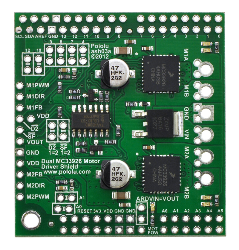 Pololu Dual MC33926 Motortreiber Shield til Arduino 2503