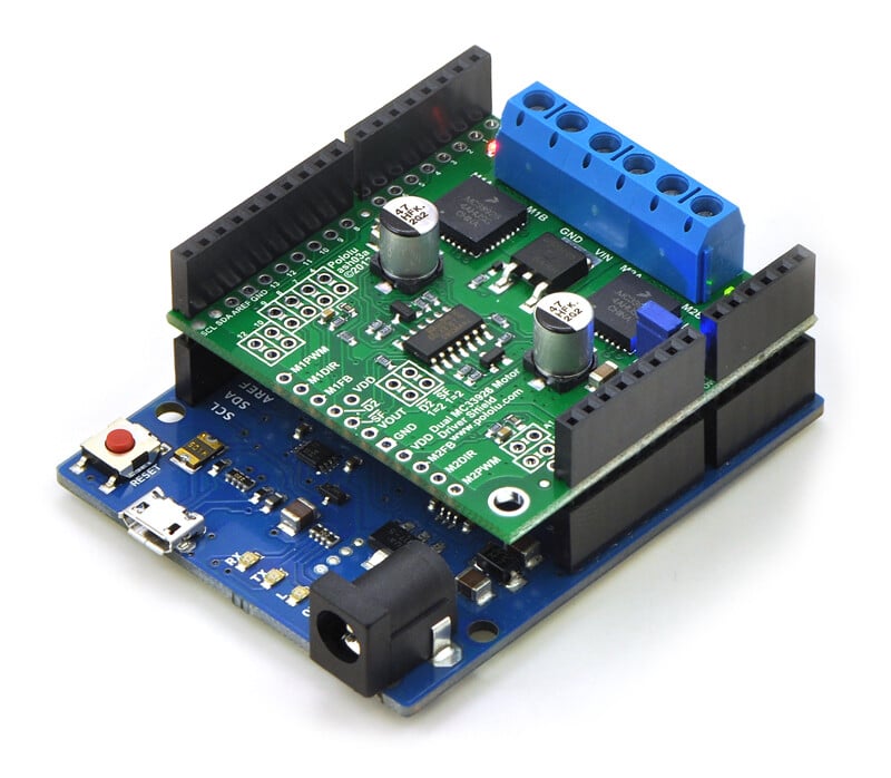 Pololu Dual MC33926 Motortreiber Shield til Arduino 2503