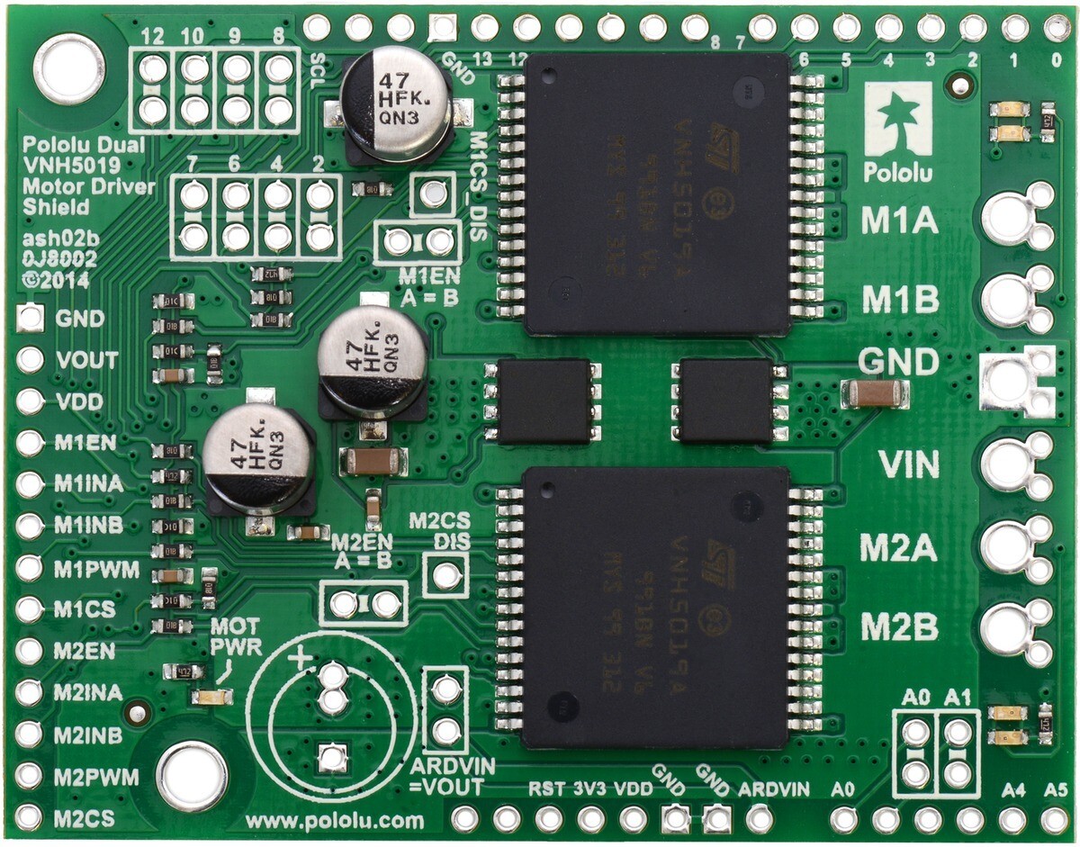 Pololu Dual VNH5019 Motortreiber Shield til Arduino 2507