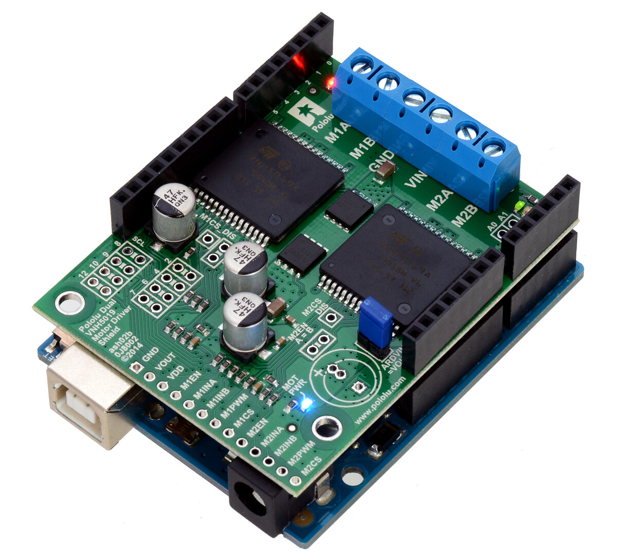 Pololu Dual VNH5019 Motortreiber Shield til Arduino 2507