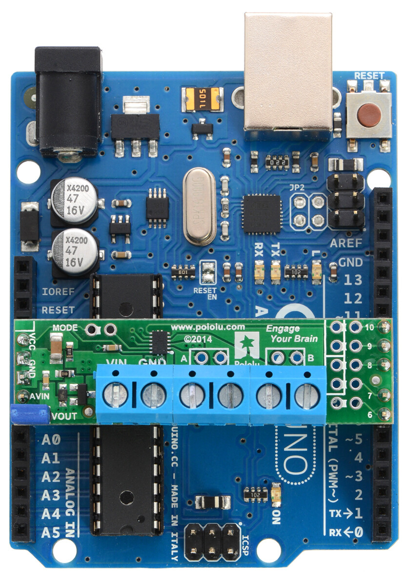 Pololu DRV8835 Dual Motortreiber Shield til Arduino 2511