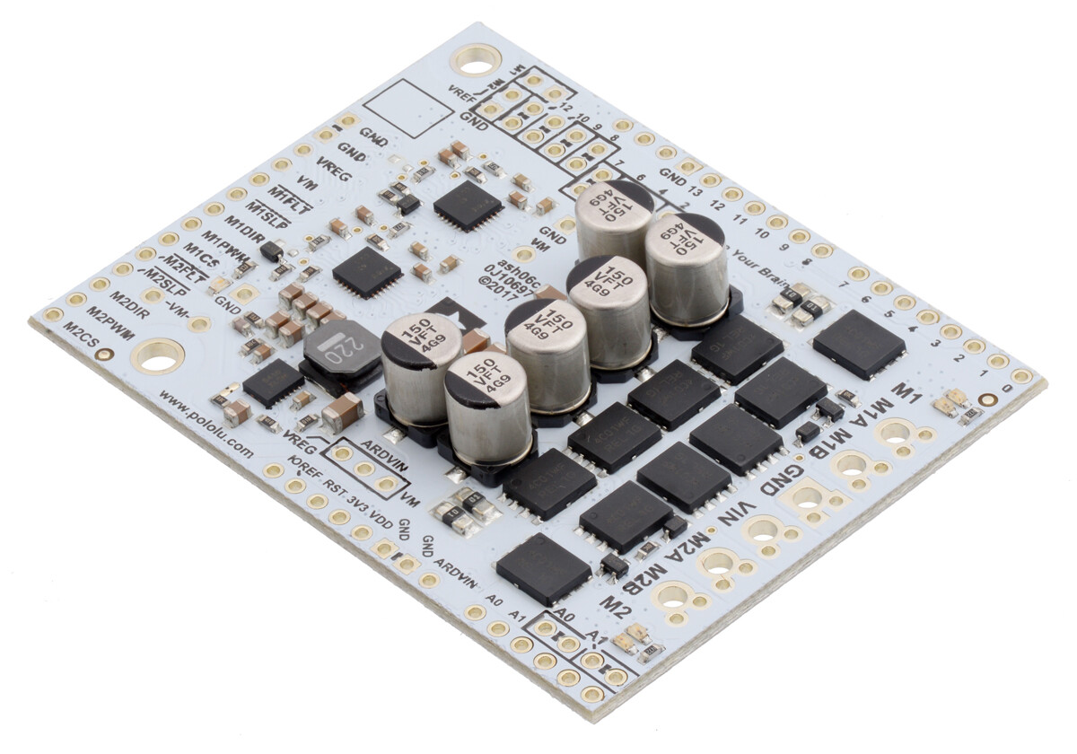 Pololu Dual G2 High-Power Motor Driver 18V 22A Shield til Arduino 2517