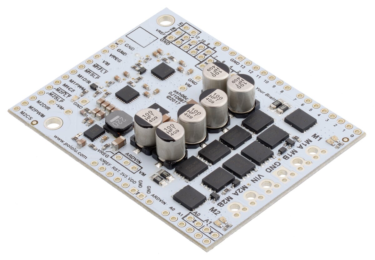 Pololu Dual G2 High-Power Motor Driver 24V 18A Shield til Arduino 2518