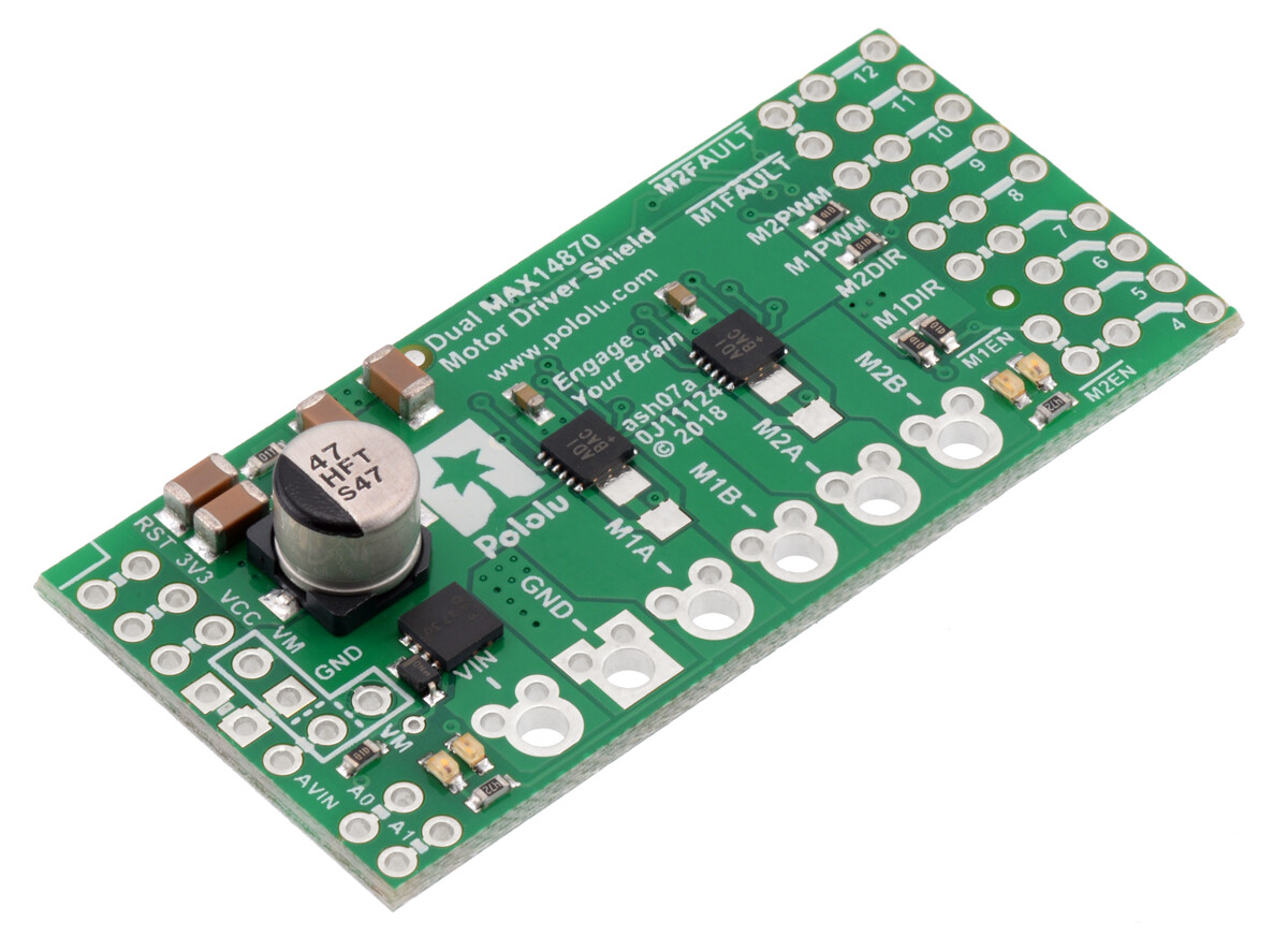 Pololu Dual MAX14870 Motor Driver Shield til Arduino 2519