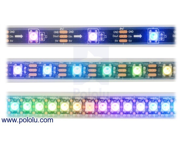Pololu Adresserbar RGB 60-LED Stripe 5V 2m SK6812 LED-stripe