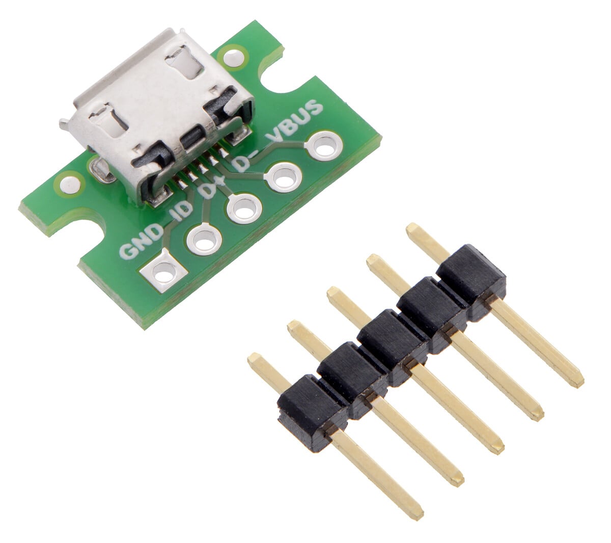 Pololu USB Micro-B Connector Breakout Board 2586