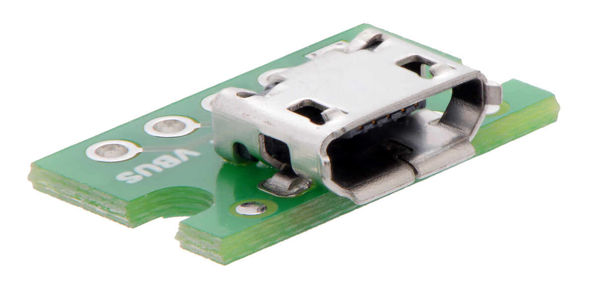 Pololu USB Micro-B Connector Breakout Board 2586